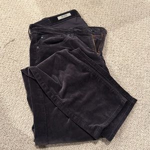AG Stevie Slim Straight Charcoal Corduroy Pants Size 30R